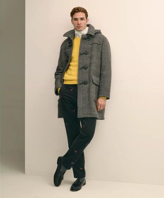 Wool Glen Plaid Duffle Coat | Brooks Brothers online