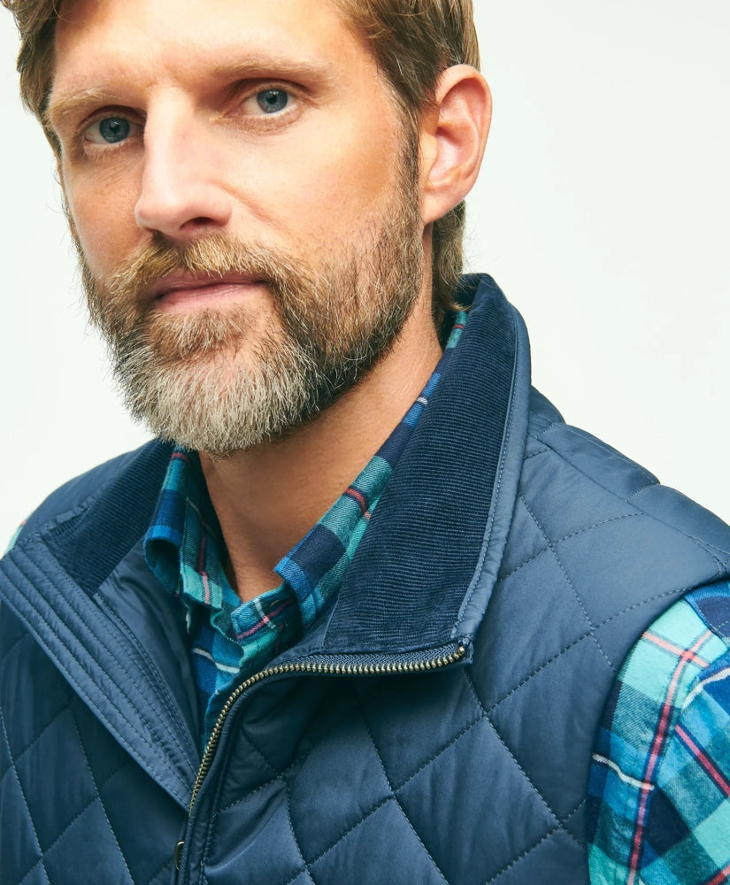 Water Repellent Diamond Quilted Vest | Brooks Brothers on sale