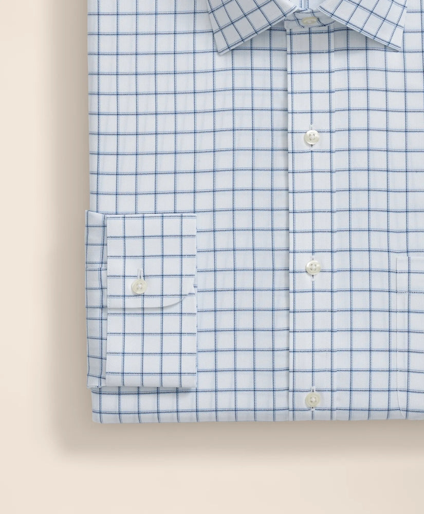 Brooks Brothers Explorer Collection Non-Iron Twill Ainsley Collar, Windowpane Dress Shirt | Brooks Brothers for sale