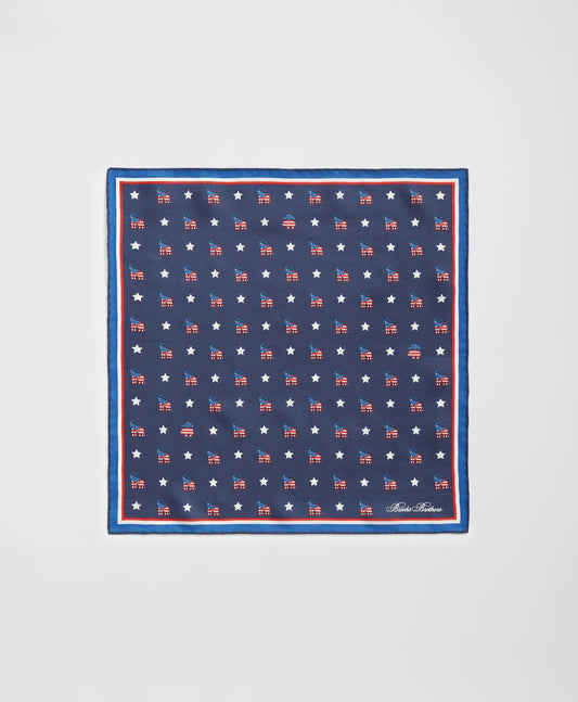 Elephant Motif Silk Pocket Square | Brooks Brothers cheap