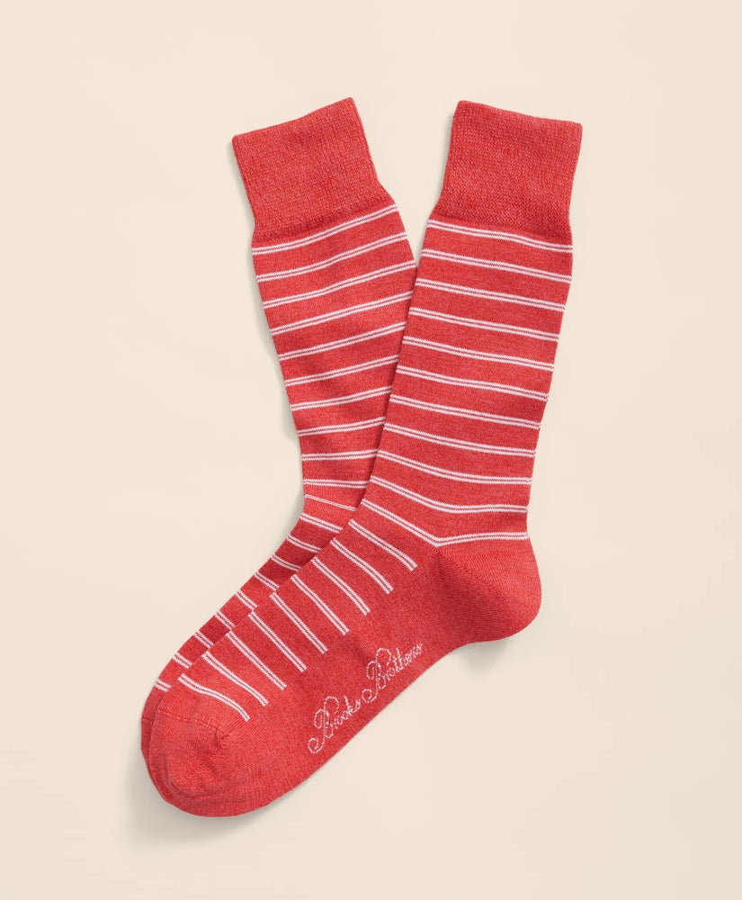 Cotton Blend Marled Double Stripe Socks | Brooks Brothers for sale - US 4656