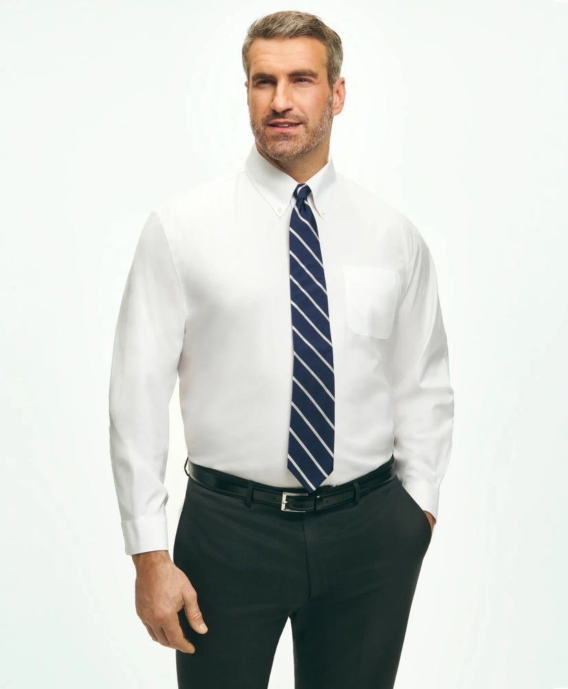 Big & Tall Stretch Dress Shirt, Non-Iron Pinpoint Button-Down Collar | Brooks Brothers cheap - US 1537