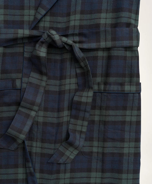 Cotton Flannel Black Watch Robe | Brooks Brothers online