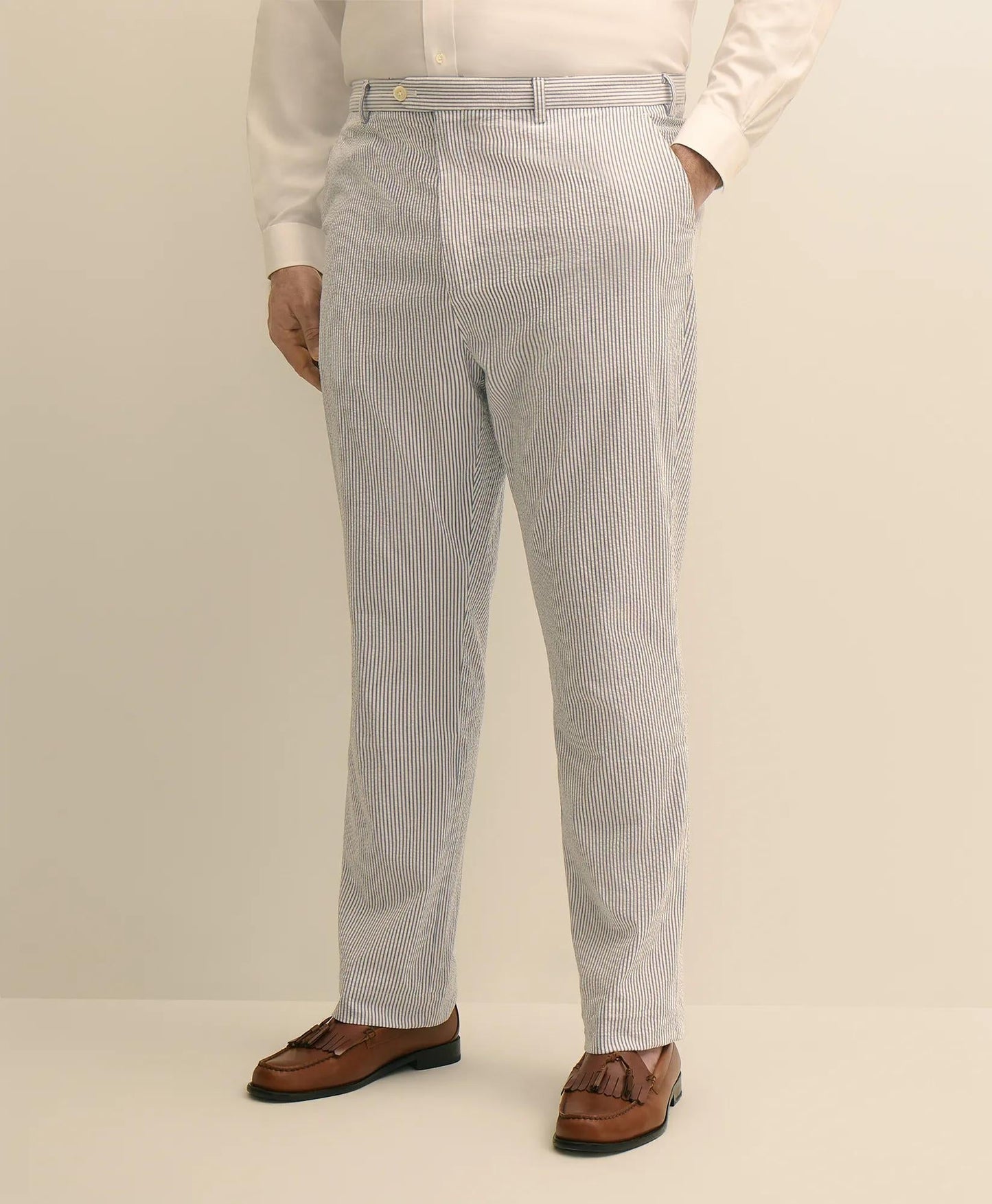 Big & Tall Cotton Seersucker Pants | Brooks Brothers online