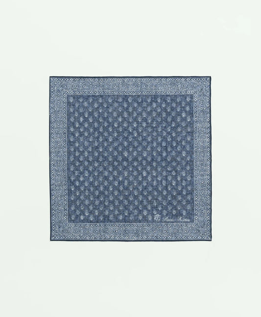 Batik Foulard Cotton-Linen Pocket Square | Brooks Brothers online shop