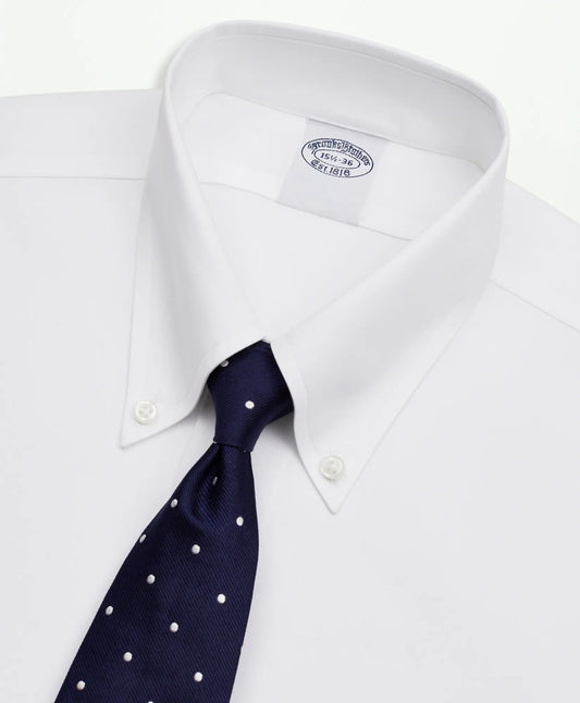 Stretch Supima® Cotton Non-Iron Twill Button-Down Collar Dress Shirt | Brooks Brothers online shop