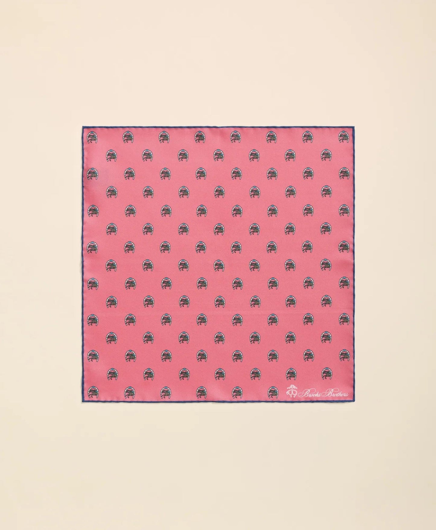 Silk Equestrian Motif Pocket Square | Brooks Brothers for sale