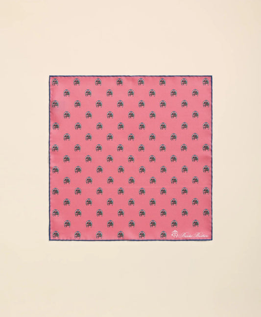 Silk Equestrian Motif Pocket Square | Brooks Brothers for sale