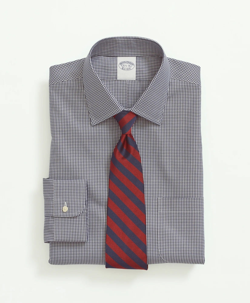 Stretch Supima® Cotton Non-Iron Pinpoint Oxford Ainsley Collar, Gingham Dress Shirt | Brooks Brothers online shop - US 2073