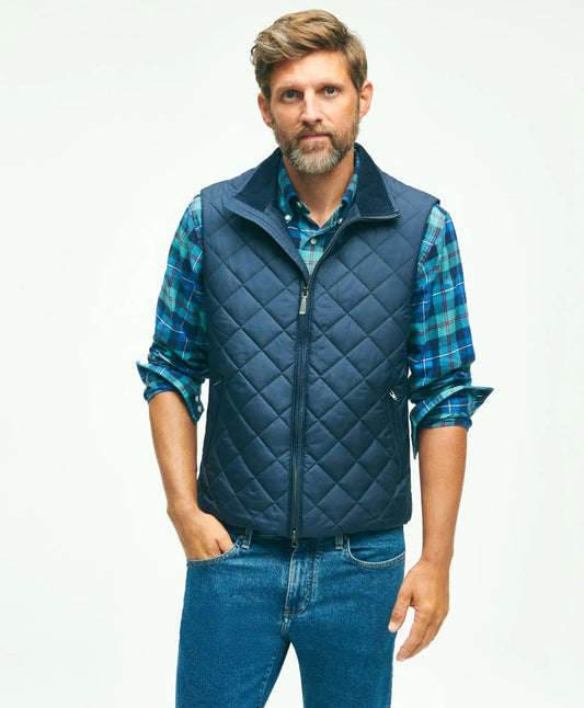 Water Repellent Diamond Quilted Vest | Brooks Brothers on sale