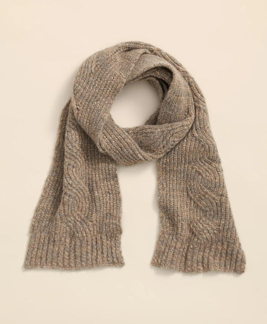 Alpaca-Cotton-Wool Blend Cable Knit Wrap Scarf | Brooks Brothers on sale
