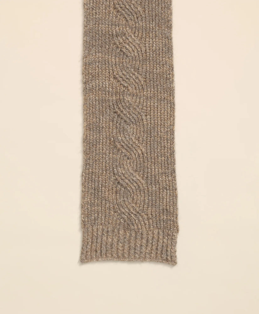 Alpaca-Cotton-Wool Blend Cable Knit Wrap Scarf | Brooks Brothers on sale