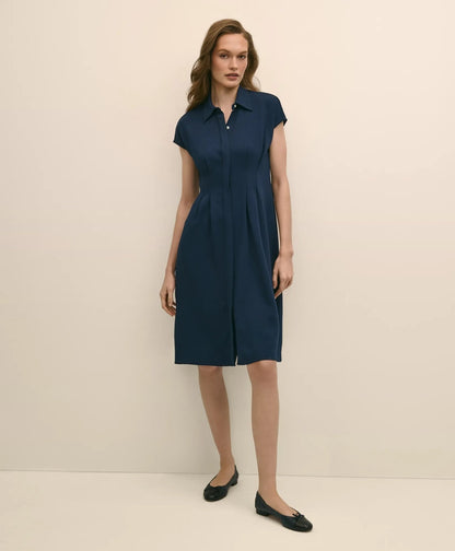 A-Line Pleated Shirt Dress | Brooks Brothers online shop