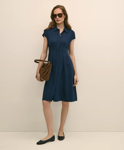 A-Line Pleated Shirt Dress | Brooks Brothers online shop