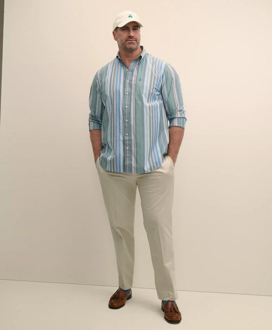 Big & Tall Friday Shirt, Poplin Awning Stripe | Brooks Brothers online