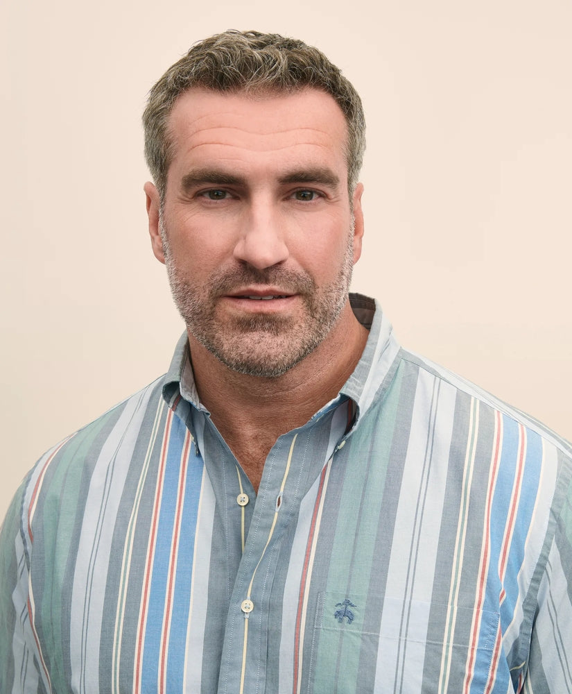 Big & Tall Friday Shirt, Poplin Awning Stripe | Brooks Brothers online
