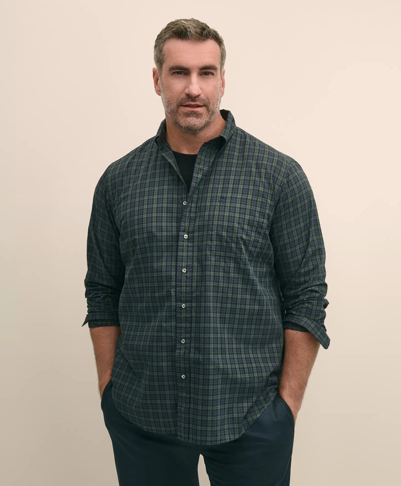 Big & Tall Friday Shirt, Poplin Black Watch | Brooks Brothers cheap
