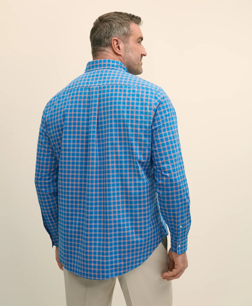 Big & Tall Friday Shirt, Poplin Check | Brooks Brothers sale