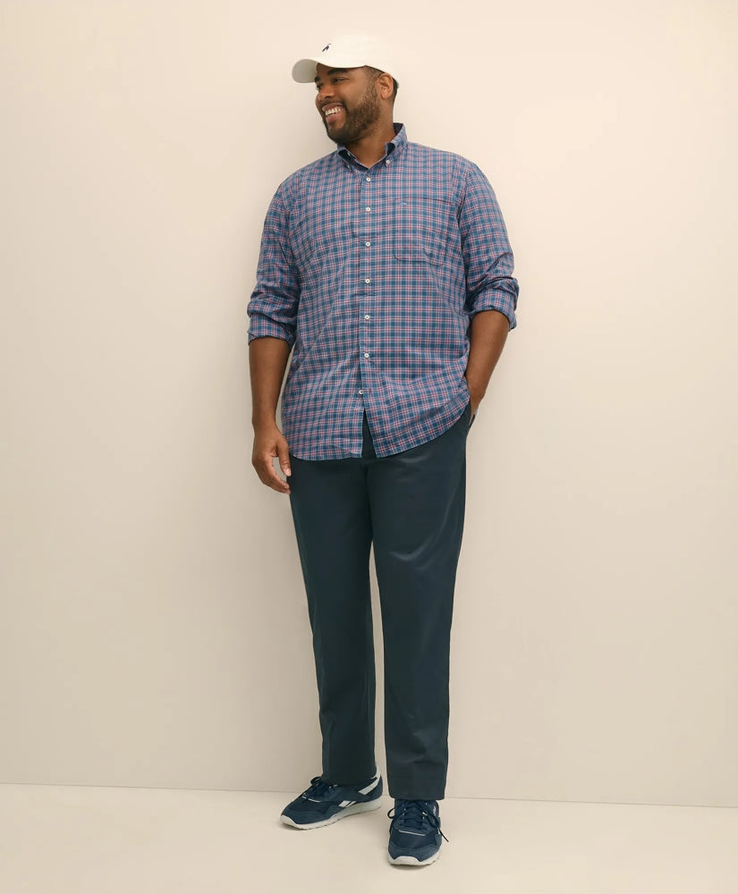 Big & Tall Friday Shirt, Poplin Plaid | Brooks Brothers on sale