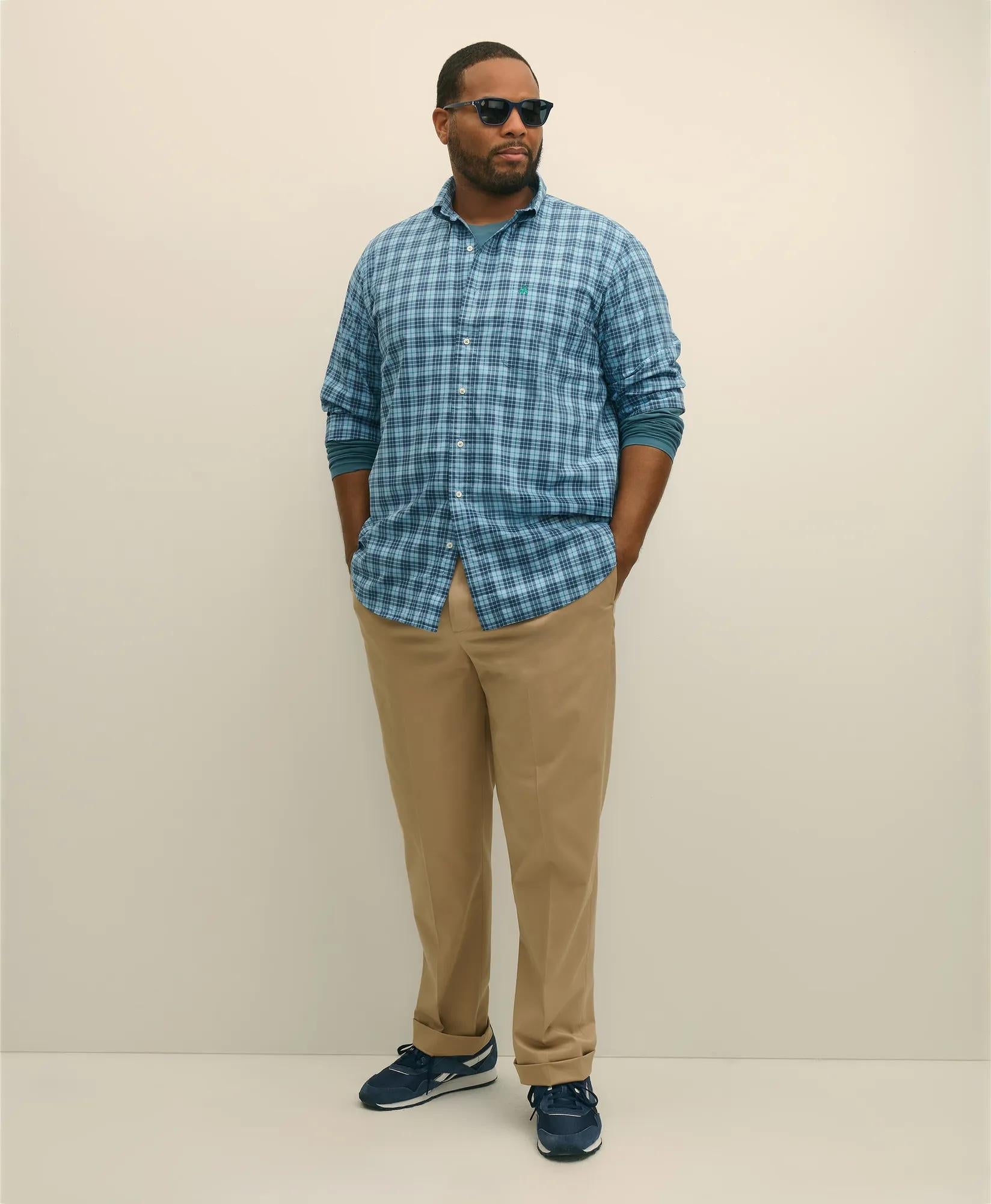 Big & Tall Friday Shirt, Poplin Tartan | Brooks Brothers online shop