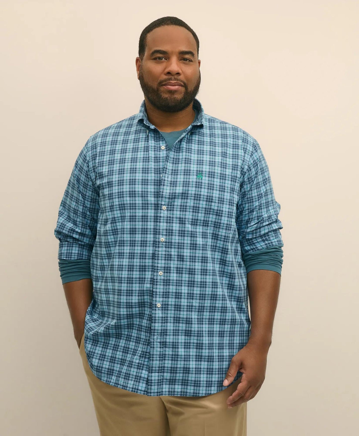 Big & Tall Friday Shirt, Poplin Tartan | Brooks Brothers online shop