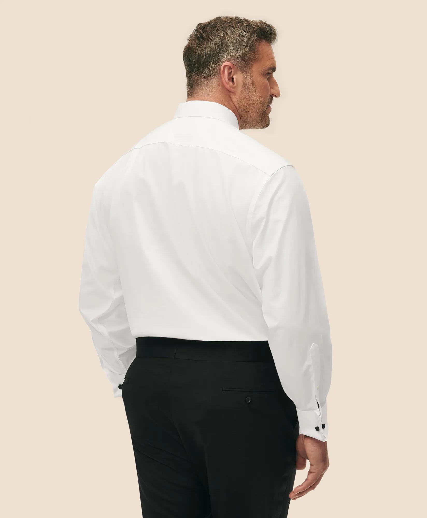 Big & Tall Non-Iron Supima® Cotton Poplin Londoner Collar, Tuxedo Shirt | Brooks Brothers on sale