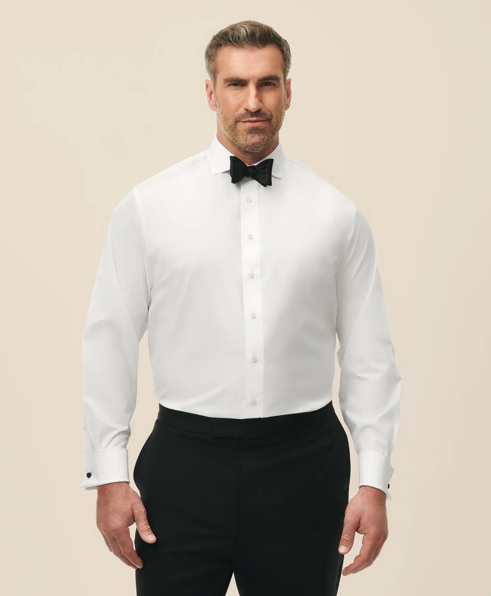 Big & Tall Non-Iron Supima® Cotton Poplin Londoner Collar, Tuxedo Shirt | Brooks Brothers on sale