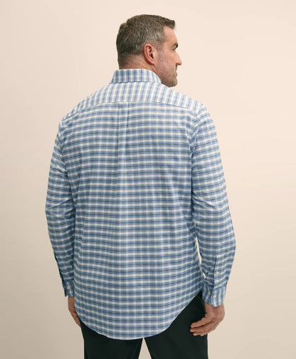 Big & Tall Stretch Cotton Non-Iron Oxford Polo Button Down Collar, Outline Check Shirt | Brooks Brothers on sale
