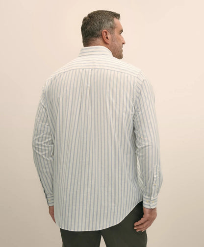 Big & Tall Stretch Cotton Non-Iron Oxford Polo Button Down Collar, Outline Stripe Shirt | Brooks Brothers online