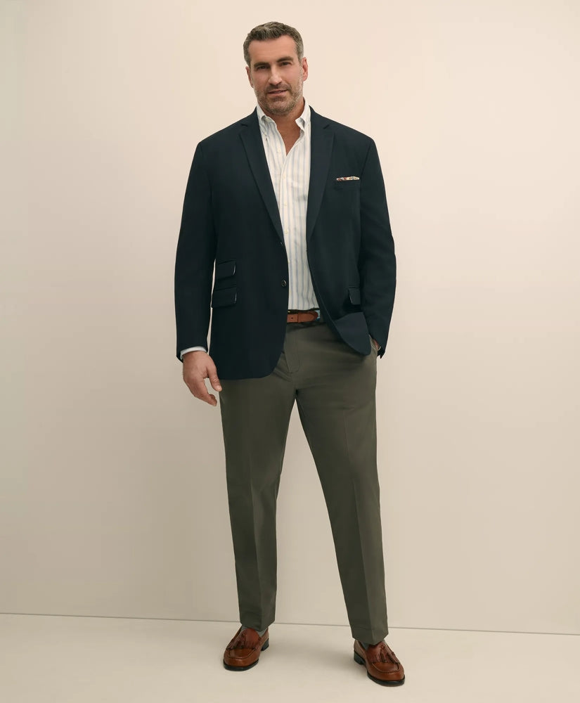 Big & Tall Stretch Cotton Non-Iron Oxford Polo Button Down Collar, Outline Stripe Shirt | Brooks Brothers online