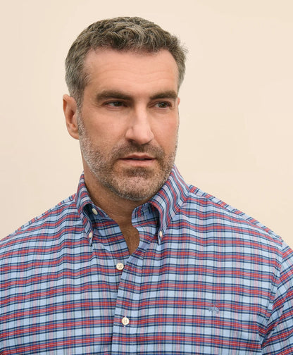 Big & Tall Stretch Cotton Non-Iron Oxford Polo Button Down Collar, Royal Stewart Tartan Shirt | Brooks Brothers for sale