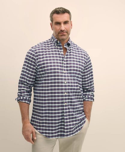 Big & Tall Stretch Cotton Non-Iron Oxford Polo Button Down Collar, Royal Stewart Tartan Shirt | Brooks Brothers for sale
