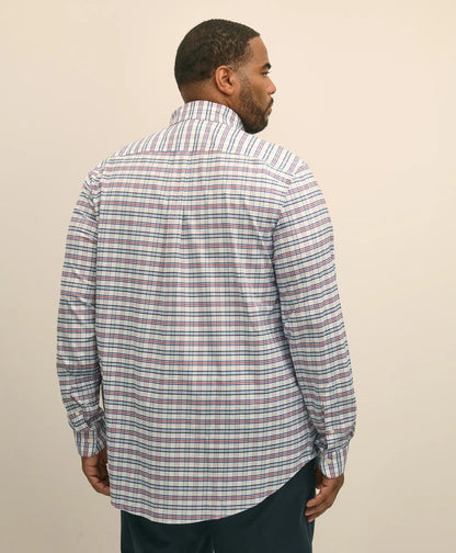 Big & Tall Stretch Cotton Non-Iron Oxford Polo Button Down Collar, Windowpane Shirt | Brooks Brothers online shop