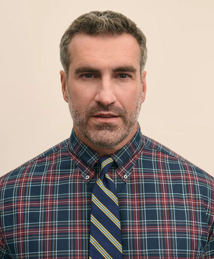 Big & Tall Stretch Cotton Non-Iron Twill Polo Button Down Collar, Tartan Shirt | Brooks Brothers discount