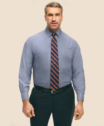 Big & Tall Stretch Supima® Cotton Non-Iron Pinpoint Oxford Ainsley Collar, Gingham Dress Shirt | Brooks Brothers on sale - US 4980