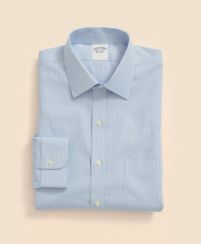 Big & Tall Stretch Supima® Cotton Non-Iron Pinpoint Oxford Ainsley Collar, Gingham Dress Shirt | Brooks Brothers on sale