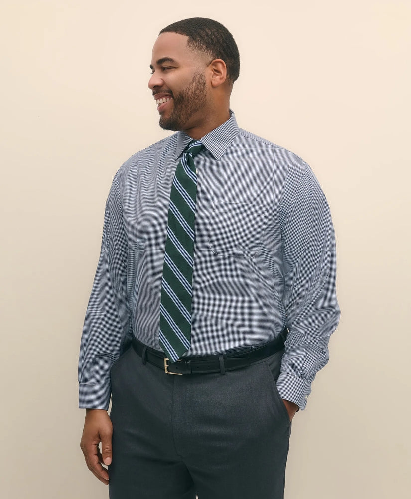Big & Tall Stretch Supima® Cotton Non-Iron Pinpoint Oxford Ainsley Collar, Gingham Dress Shirt | Brooks Brothers on sale - US 4980