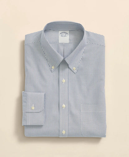 Big & Tall Stretch Supima® Cotton Non-Iron Pinpoint Oxford Button-Down Collar, Candy Stripe Dress Shirt | Brooks Brothers for sale