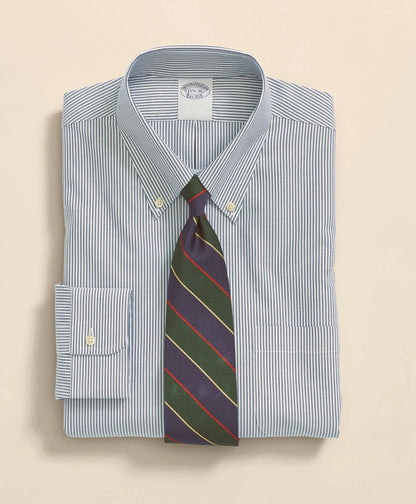Big & Tall Stretch Supima® Cotton Non-Iron Pinpoint Oxford Button-Down Collar, Candy Stripe Dress Shirt | Brooks Brothers for sale