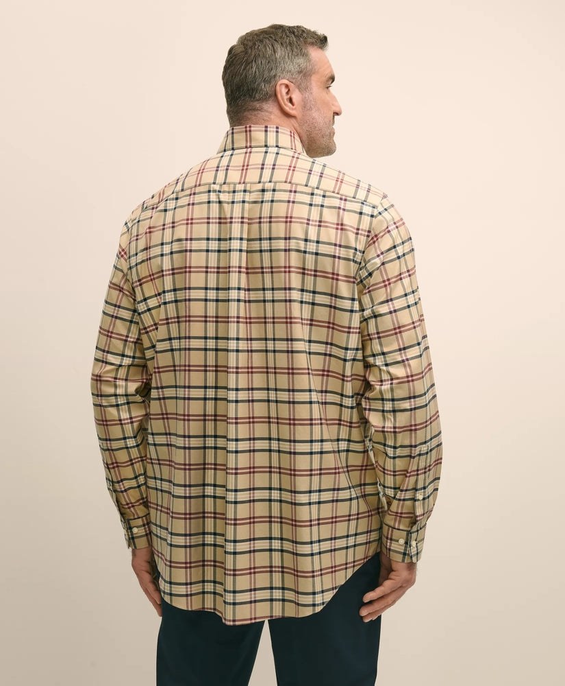 Big & Tall Stretch Supima® Cotton Non-Iron Twill Polo Button-Down Collar Tartan Shirt | Brooks Brothers for sale