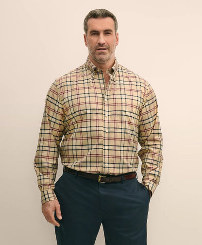 Big & Tall Stretch Supima® Cotton Non-Iron Twill Polo Button-Down Collar Tartan Shirt | Brooks Brothers for sale