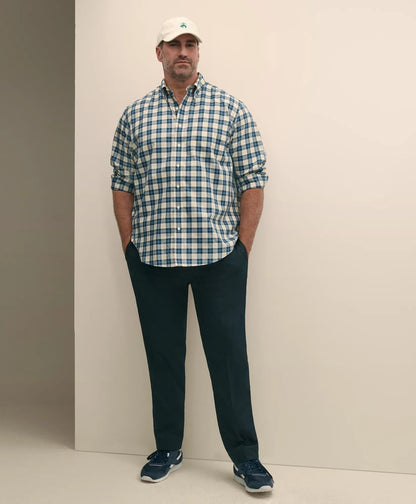 Big & Tall Stretch Supima® Cotton Non-Iron Twill Polo Button Down, Plaid Sport Shirt | Brooks Brothers online