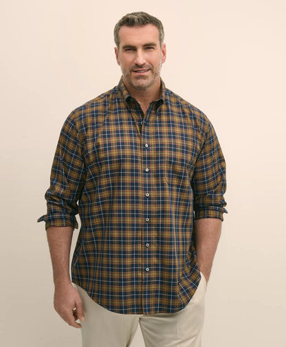 Big & Tall Stretch Supima® Cotton Non-Iron Twill Polo Button Down, Plaid Sport Shirt | Brooks Brothers online shop