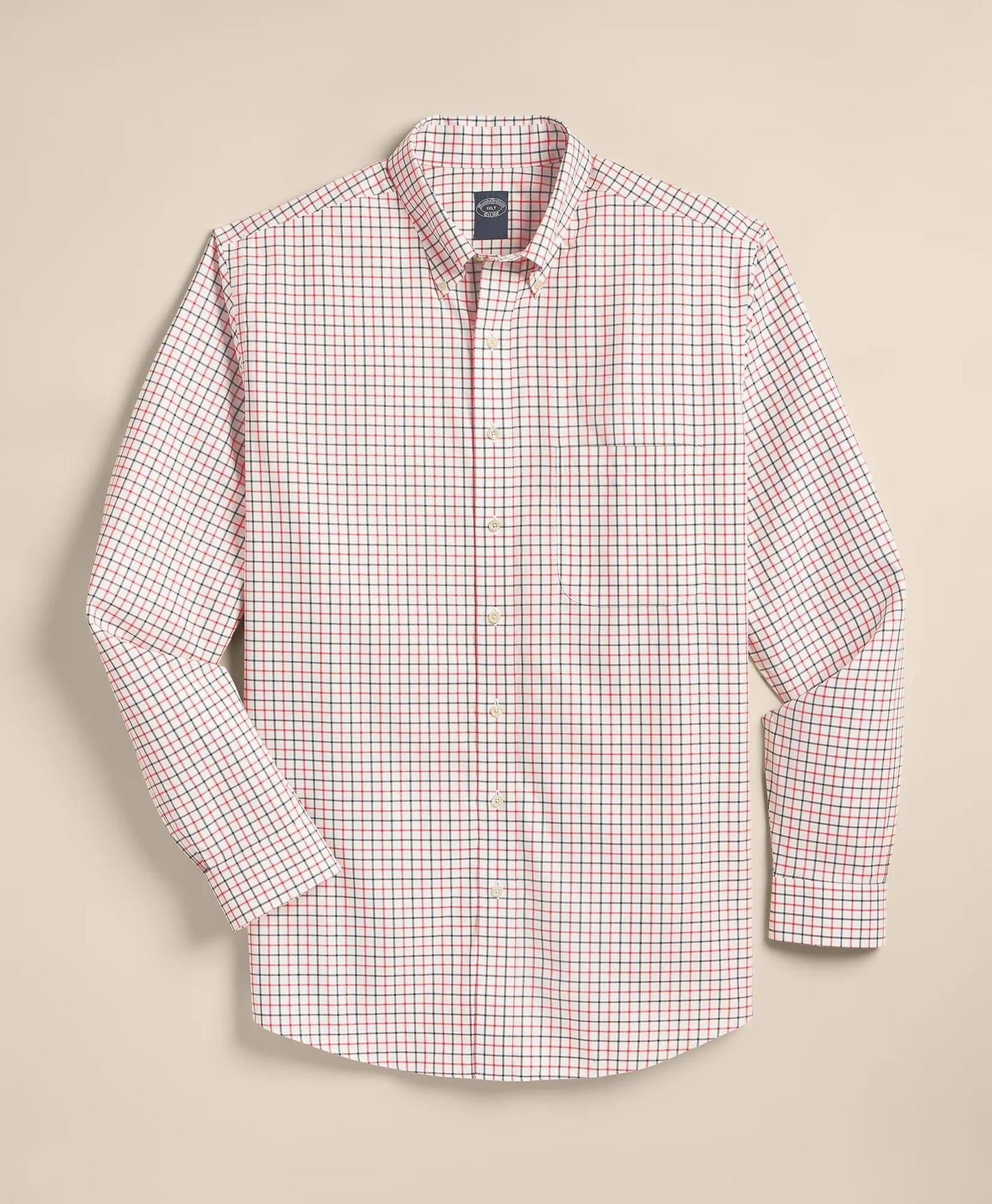 Big & Tall Stretch Supima® Cotton Non-Iron Twill Polo Button Down, Tattersall Sport Shirt | Brooks Brothers on sale