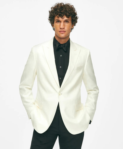 Black Fleece Peak Lapel Dinner Jacket in Silk Dupioni | Brooks Brothers sale