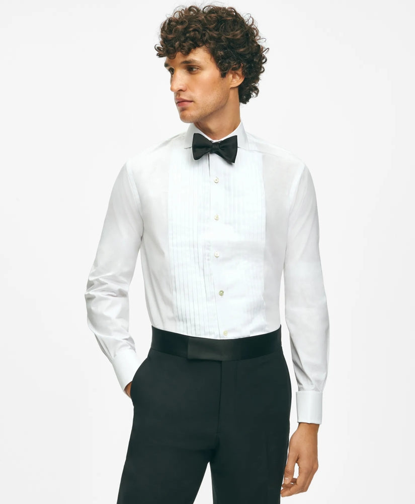 Black Fleece Pleated Londoner Collar Tuxedo Shirt in Sea Island Cotton | Brooks Brothers for sale - US 3748