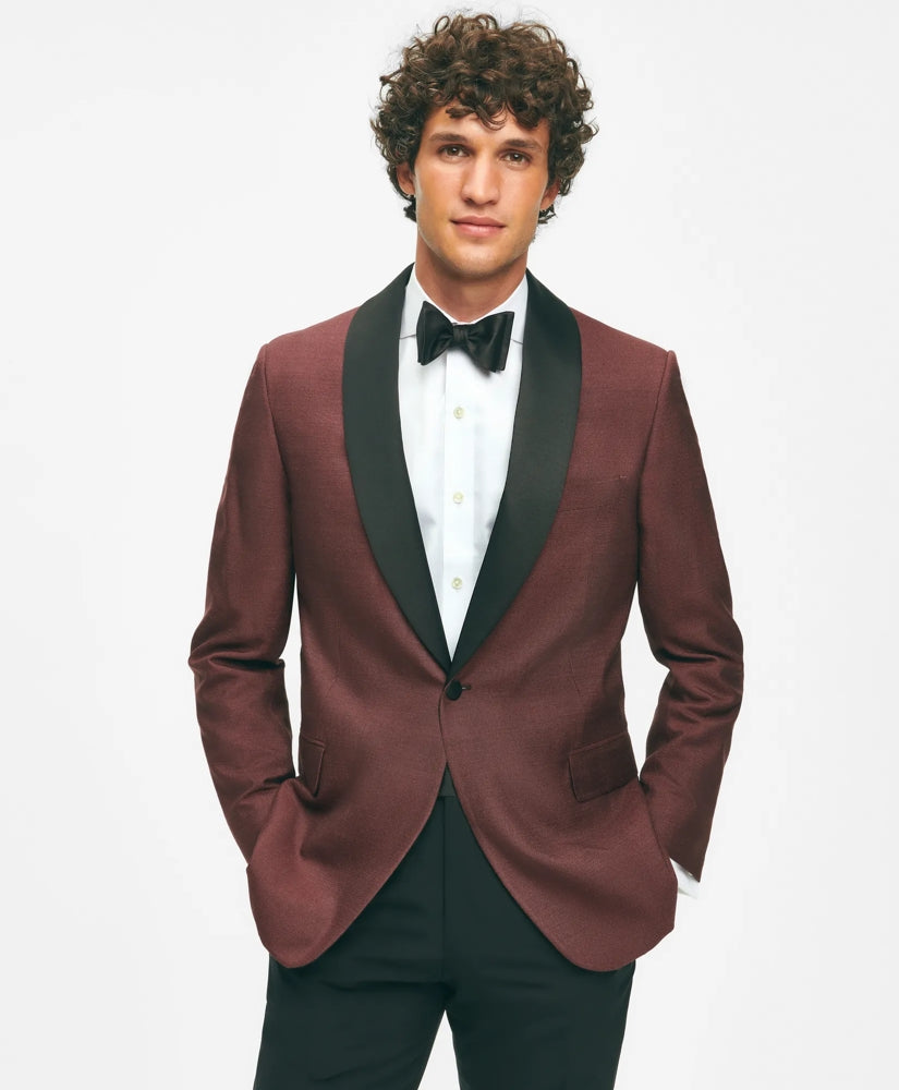 Black Fleece Satin Shawl Collar Dinner Jacket in Silk Hopsack | Brooks Brothers for sale