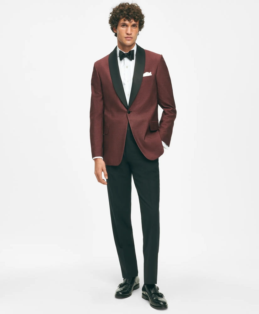 Black Fleece Satin Shawl Collar Dinner Jacket in Silk Hopsack | Brooks Brothers for sale