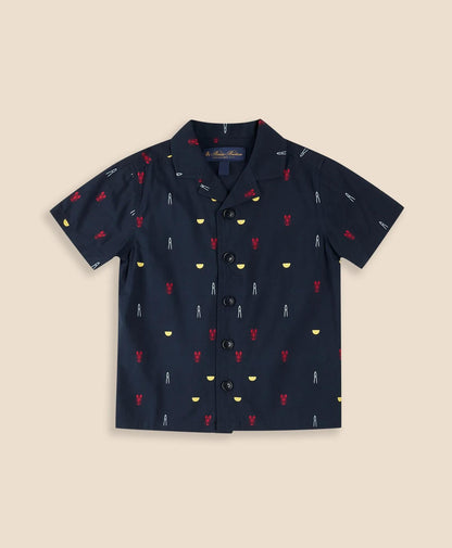 Boys Cotton Blend Lobster Bake Camp Collar Shirt | Brooks Brothers cheap