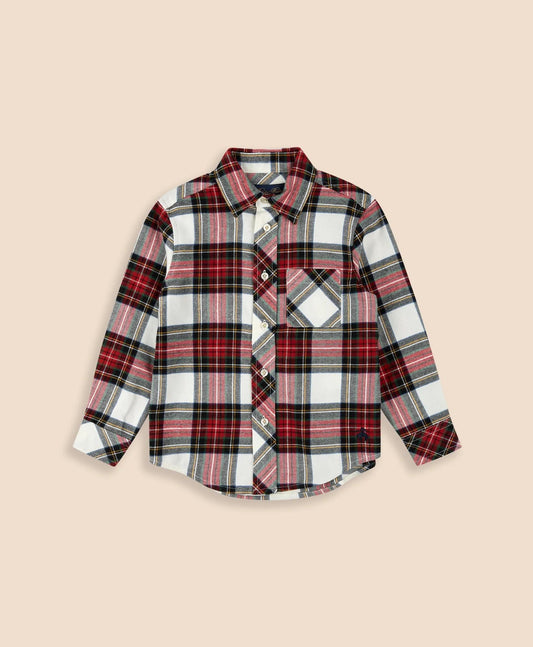Boys Cotton Brushed Flannel Shirt | Brooks Brothers online shop